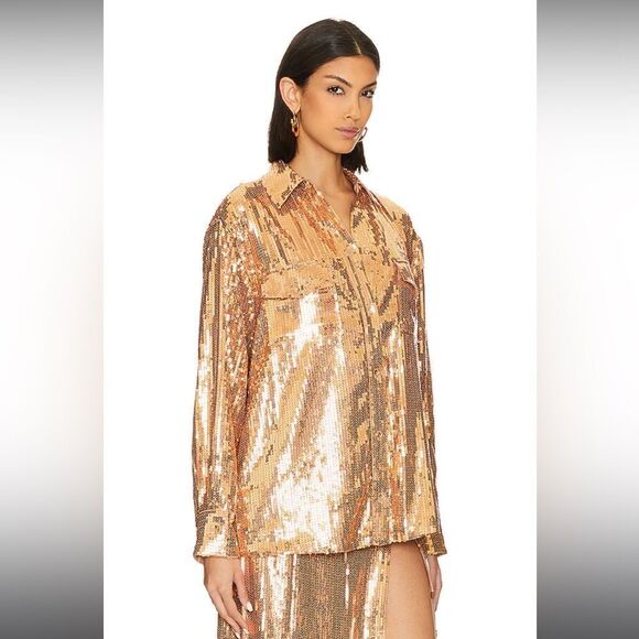 RETROFETE Carlotta Sequin top nude size small NWT - Picture 6 of 13